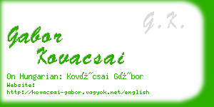 gabor kovacsai business card